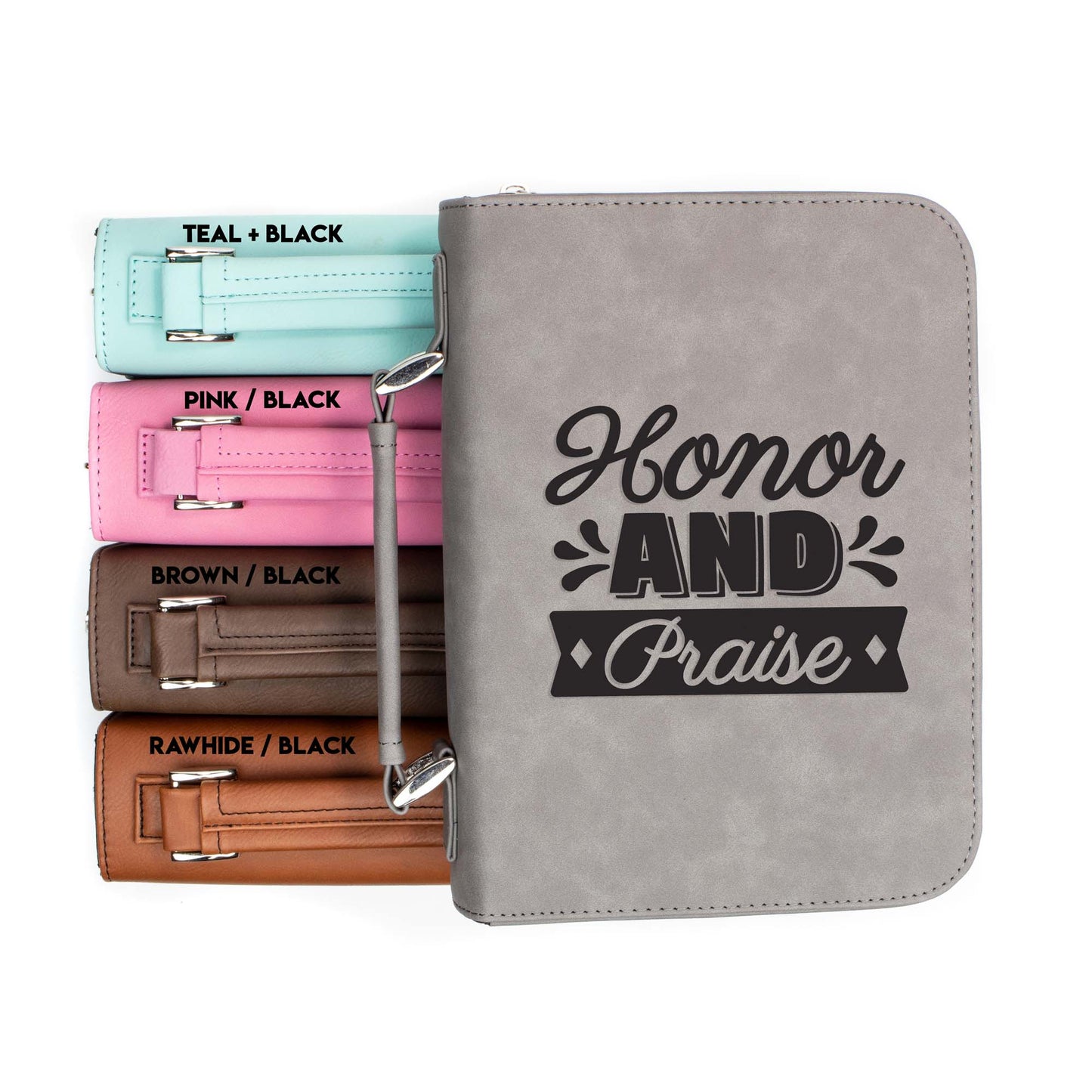 Honor And Praise Bible Cover | Faux Leather With Handle + Pockets