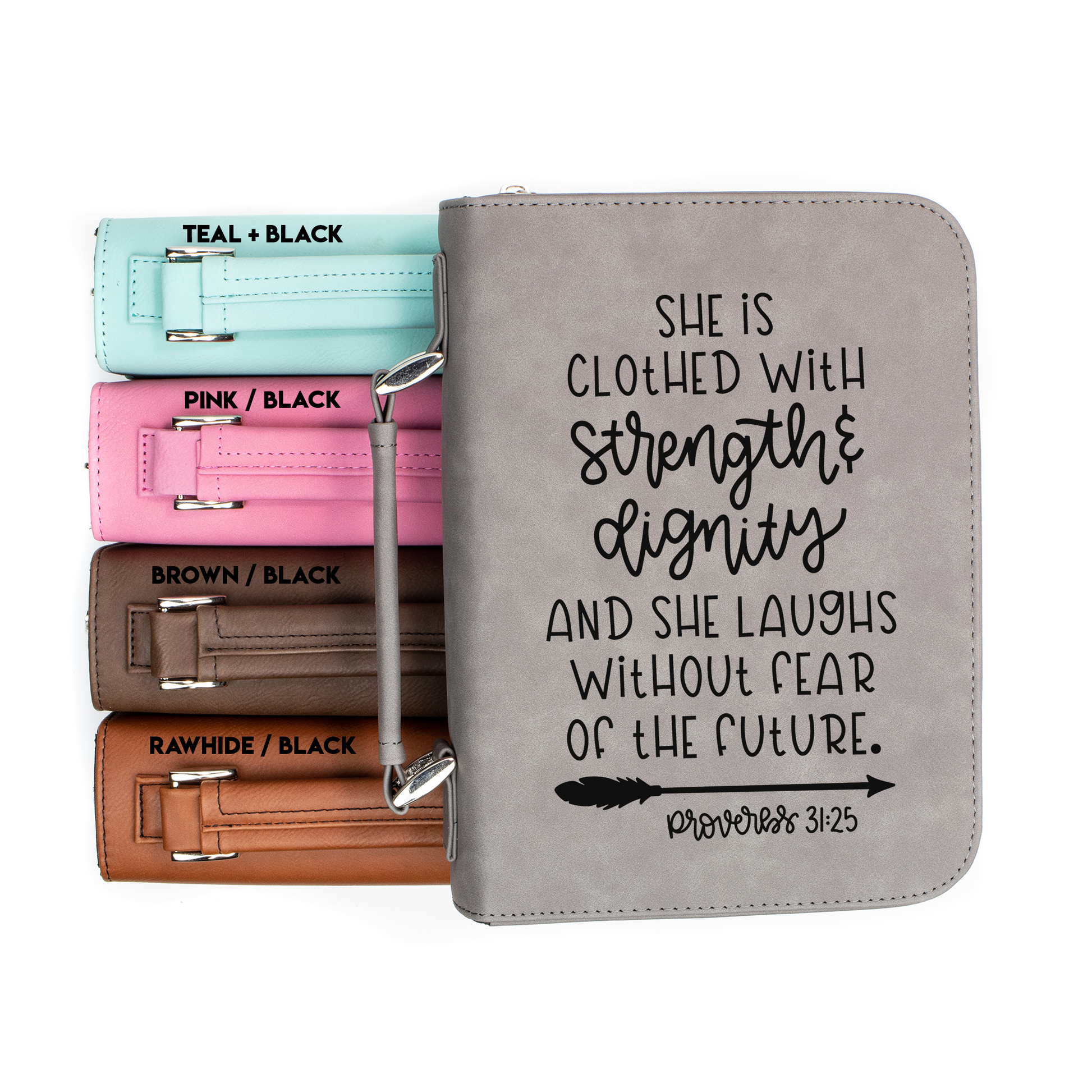 She Is Clothed With Strength & Dignity Proverbs 31:25 Bible Book Cover